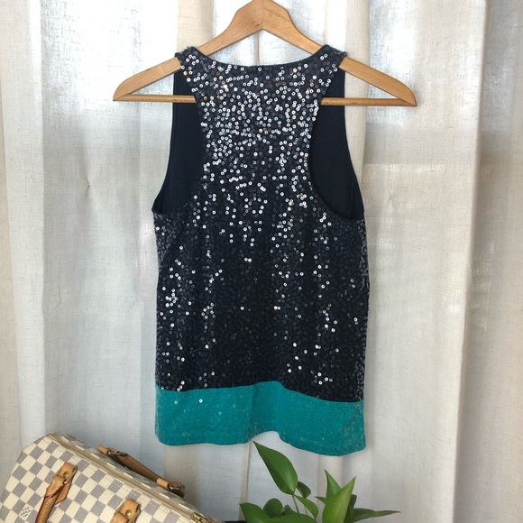 ⭕️Sold⭕️J. Crew Scattered Sequin Colorblock Tank - Picture 2 of 3
